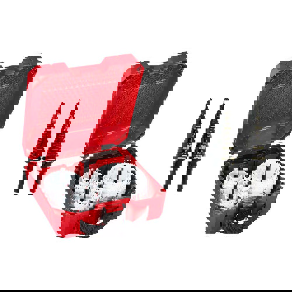 Hole Saw Kits; Minimum Saw Diameter (Decimal Inch): 3/4 ; Maximum Saw Diameter (Decimal Inch): 4-1/2 ; Number of Hole Saws: 13 ; Maximum Cutting Depth: 1.6200in ; Cutting Edge Style: Toothed ; Material: Bi-Metal